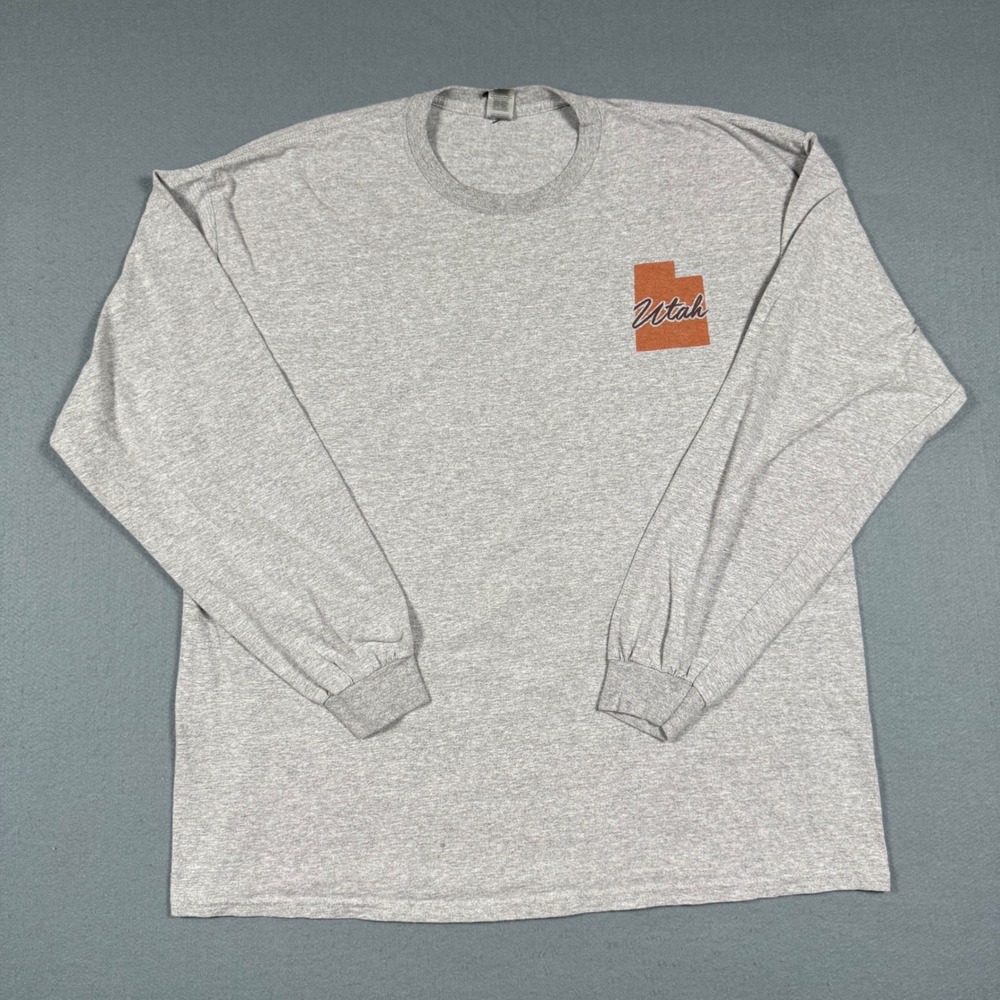 Gildan Utah Bryce Canyon National Park T-Shirt Mens 2XL Gray Long Sleeve Graphic